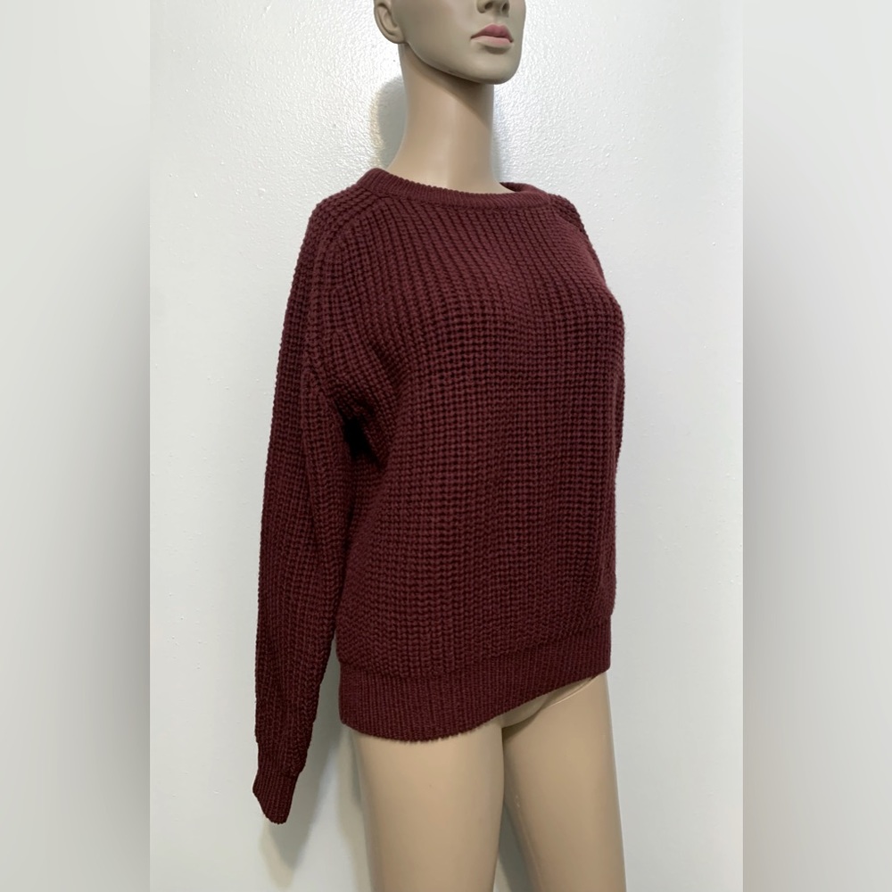 Vintage Kentfield Women’s Maroon Burgundy Garnet Knit Crew Neck Sweater Size M